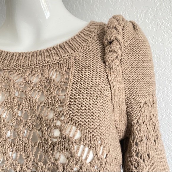 Rebecca Taylor brown open knit sweater - Picture 8 of 10